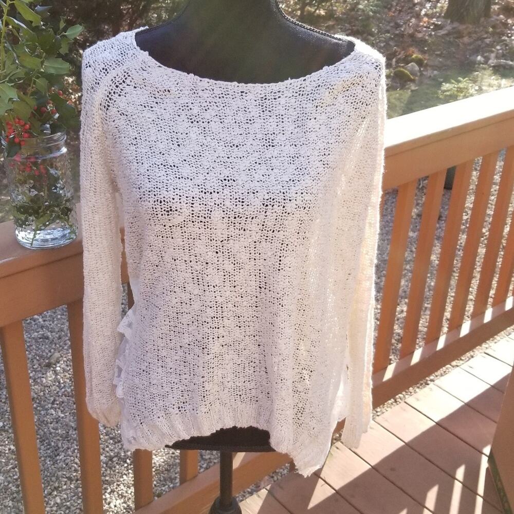 Katsumi lace back BOHO lightweight sweater large